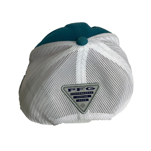 Women's One Size Columbia PFG American Flag Decal Blue Trucker Hat - Picture 4 of 6